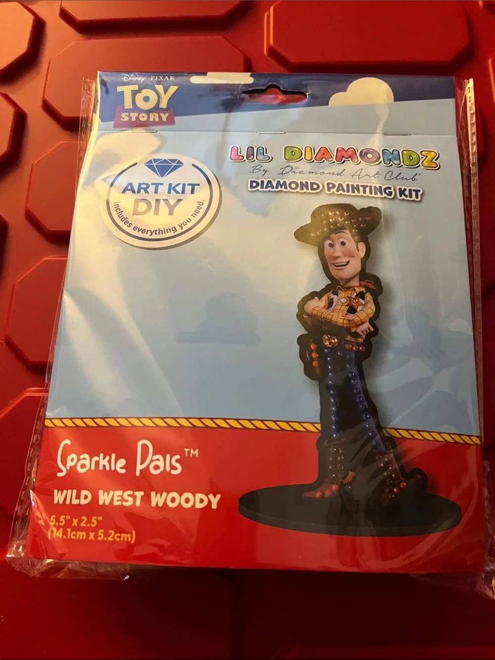 Disney Toy Story Sparkle Pals Wild West Woody Diamond Painting Kit - Red & Blue